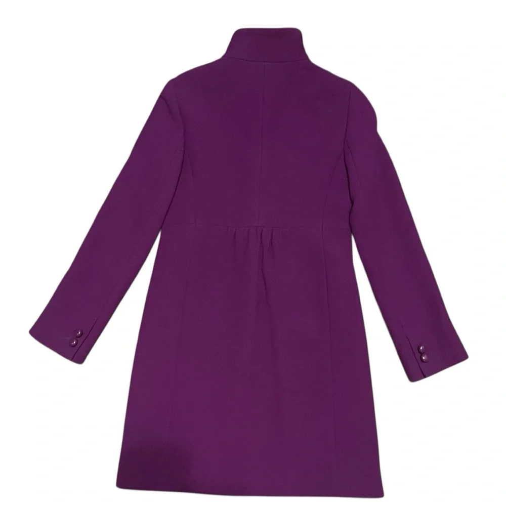 J.Crew Lady Like Purple Wool Overcoat‎ Sz 0 Preppy Office Retro Elegant Feminine - Picture 3 of 11